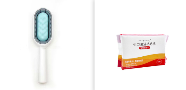 KFX-8958013 Pet Grooming Dematting Comb with Cleaning Solution and Cotton Tissue for Dogs and Cats