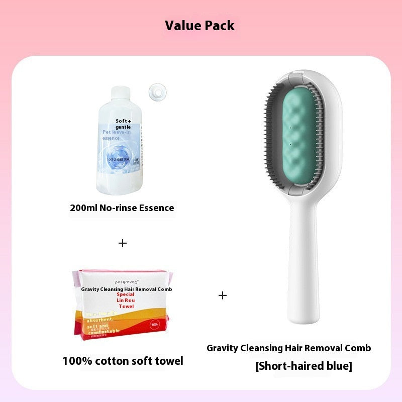 KFX-8958013 Pet Grooming Dematting Comb with Cleaning Solution and Cotton Tissue for Dogs and Cats