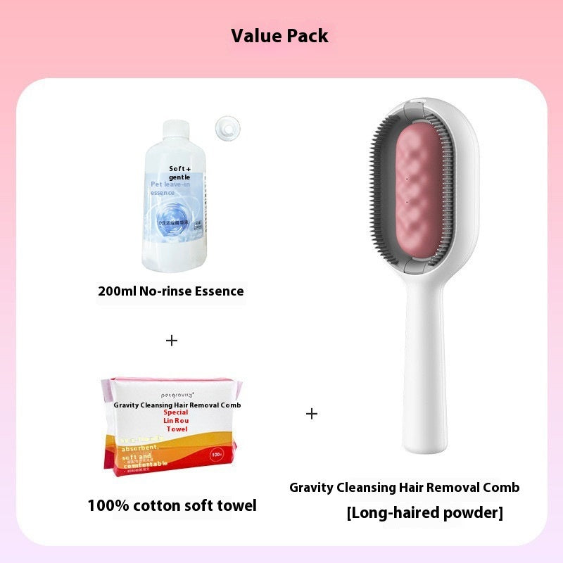 KFX-8958013 Pet Grooming Dematting Comb with Cleaning Solution and Cotton Tissue for Dogs and Cats