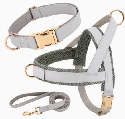 KFX-8958269 Personalized Nylon Dog Harness and Leash Set with Bow Tie - Available in Multiple Sizes