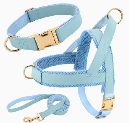 KFX-8958269 Personalized Nylon Dog Harness and Leash Set with Bow Tie - Available in Multiple Sizes
