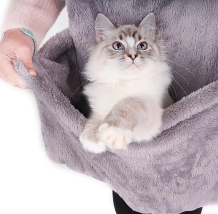 KFX-8958653 Pet Carrier Bag with Sleeping Chest Apron for Cats - Double-sided Design, Ideal for Outings and Prevents Hair on Clothes