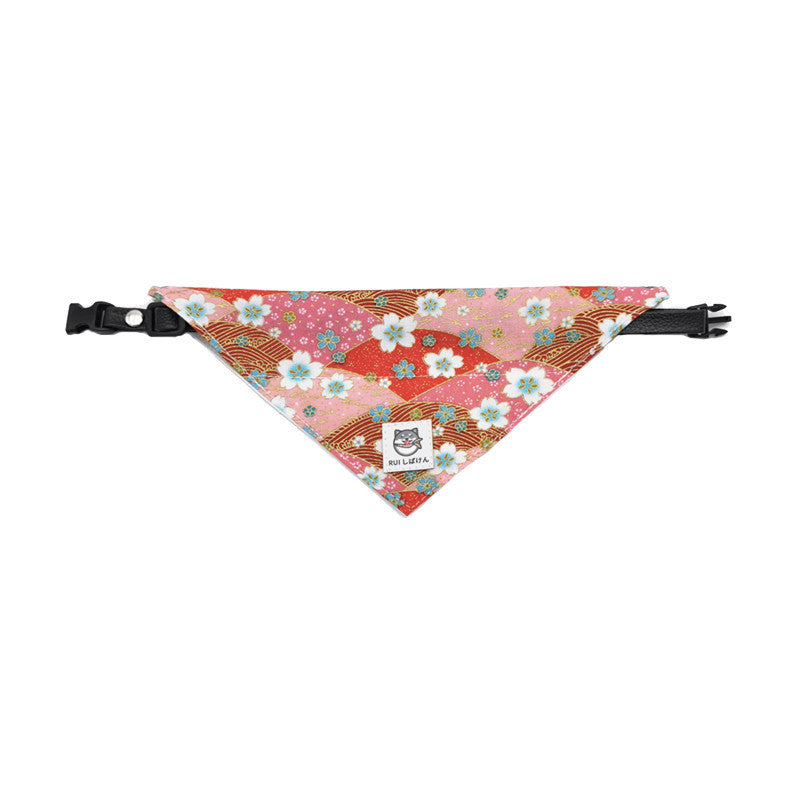 KFX-8959805 Dog Triangular Binder with Japanese Tang Grass Patterns in Various Colors and Sizes