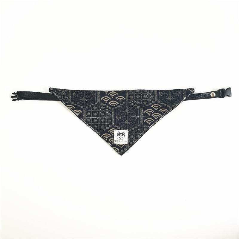KFX-8959805 Dog Triangular Binder with Japanese Tang Grass Patterns in Various Colors and Sizes