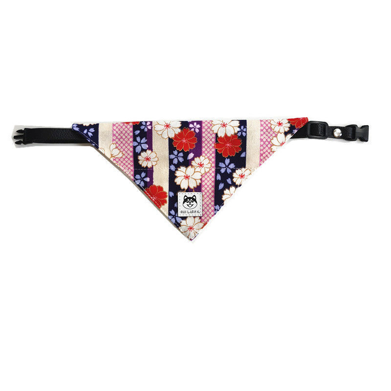 KFX-8959805 Dog Triangular Binder with Japanese Tang Grass Patterns in Various Colors and Sizes