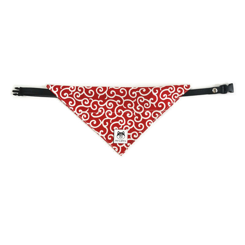 KFX-8959805 Dog Triangular Binder with Japanese Tang Grass Patterns in Various Colors and Sizes