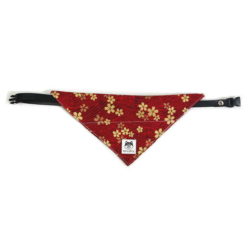 KFX-8959805 Dog Triangular Binder with Japanese Tang Grass Patterns in Various Colors and Sizes