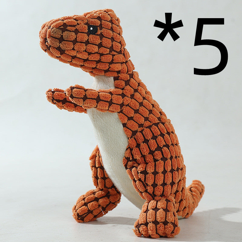 KFX-8961853 Dog Bite Resistant Plush Dinosaur Sound Toy - Corn Wool, 29cm