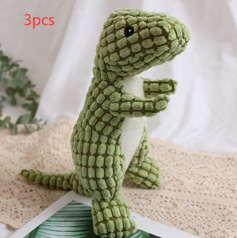 KFX-8961853 Dog Bite Resistant Plush Dinosaur Sound Toy - Corn Wool, 29cm