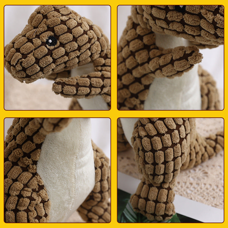 KFX-8961853 Dog Bite Resistant Plush Dinosaur Sound Toy - Corn Wool, 29cm