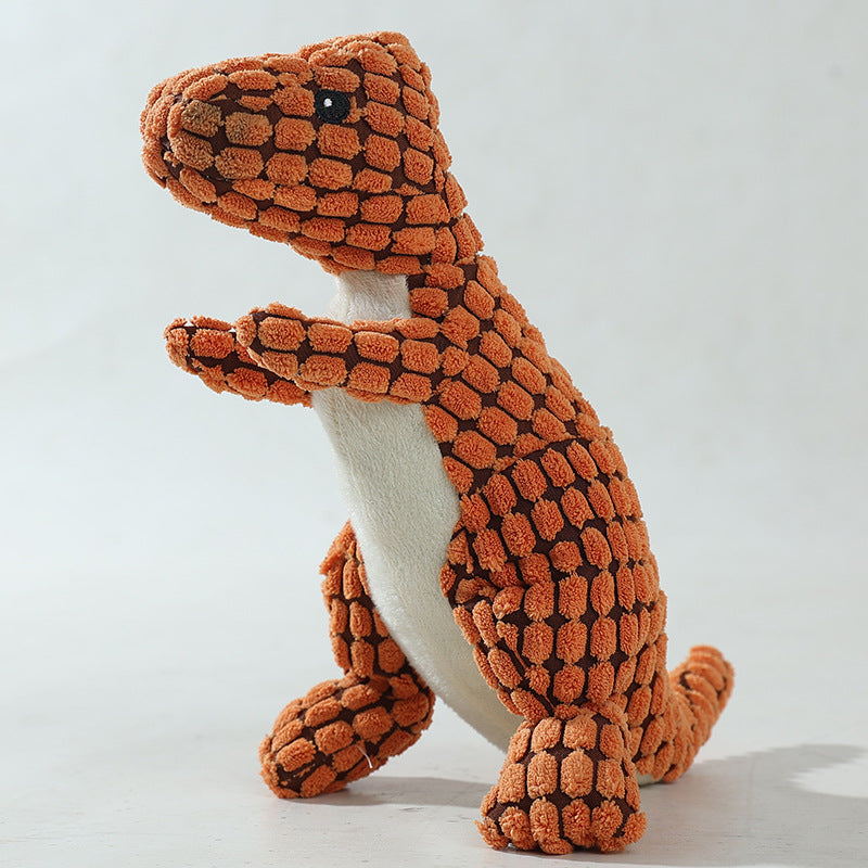 KFX-8961853 Dog Bite Resistant Plush Dinosaur Sound Toy - Corn Wool, 29cm