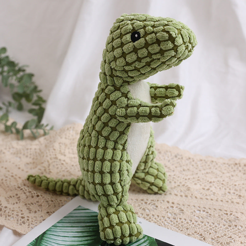 KFX-8961853 Dog Bite Resistant Plush Dinosaur Sound Toy - Corn Wool, 29cm