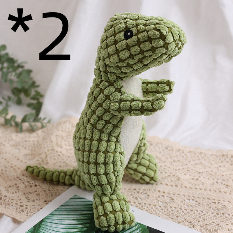 KFX-8961853 Dog Bite Resistant Plush Dinosaur Sound Toy - Corn Wool, 29cm