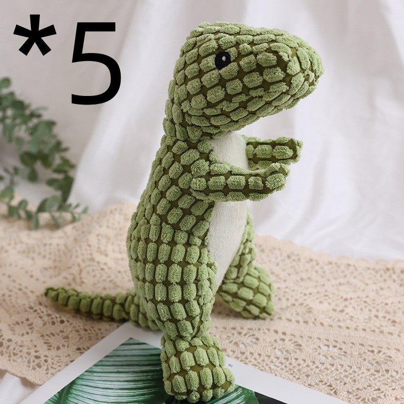 KFX-8961853 Dog Bite Resistant Plush Dinosaur Sound Toy - Corn Wool, 29cm