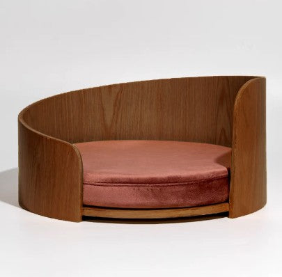 KFX-8962237 Solid Wood Cat Bed – Removable Nest in Walnut Finish, 35x24cm & 50x24cm Sizes