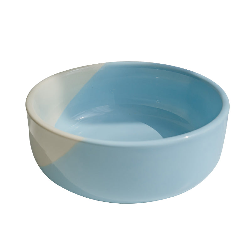 KFX-8962365 Ceramic Dog and Cat Bowl Set with Wooden Stand for Food and Water