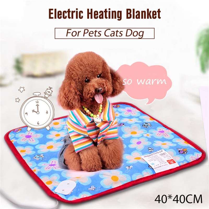 KFX-8964029 Electric Heating Blanket for Pets - Soft Velvet & Cotton, 40x40cm, Random Colors, US Plug