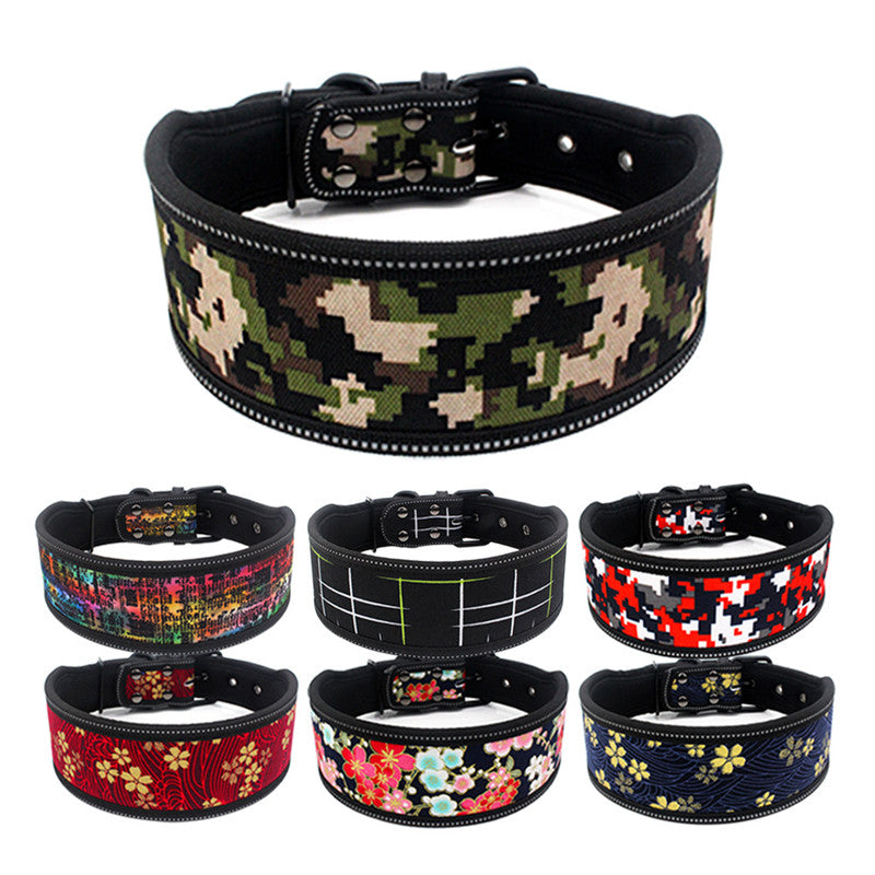 KFX-8964157 Reflective Adjustable Dog Collar for Comfort and Breathability, Available in Multiple Sizes