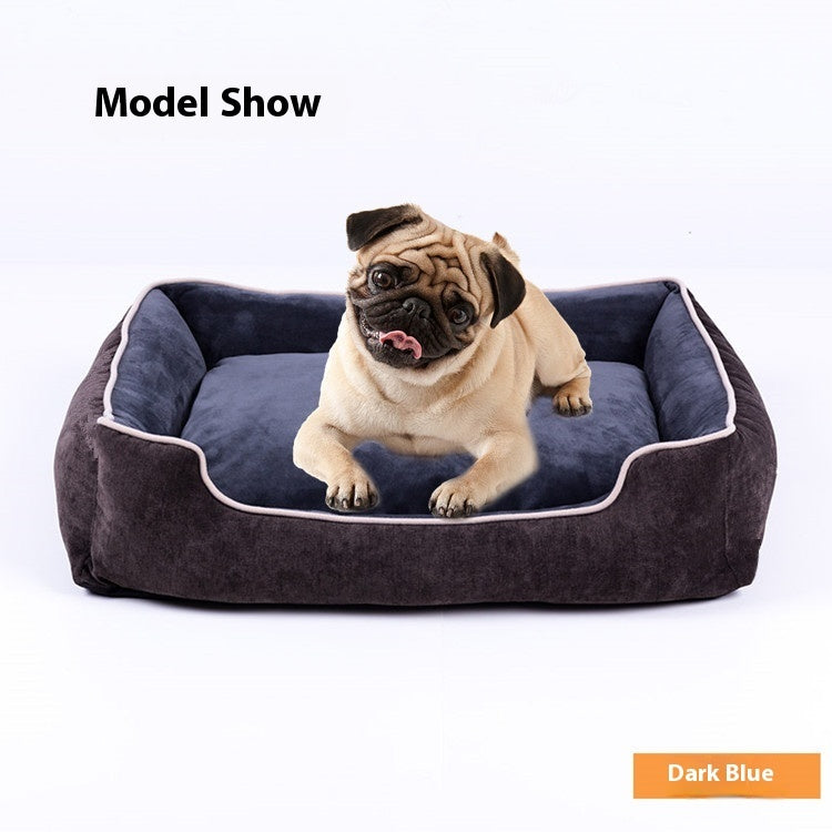 KFX-8966205 Velvet Pet Bed House for Small to Extra Large Dogs and Cats in Khaki, Wine Red, Dark Blue