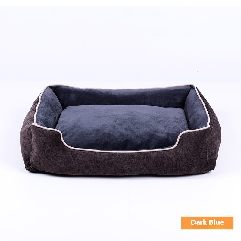 KFX-8966205 Velvet Pet Bed House for Small to Extra Large Dogs and Cats in Khaki, Wine Red, Dark Blue