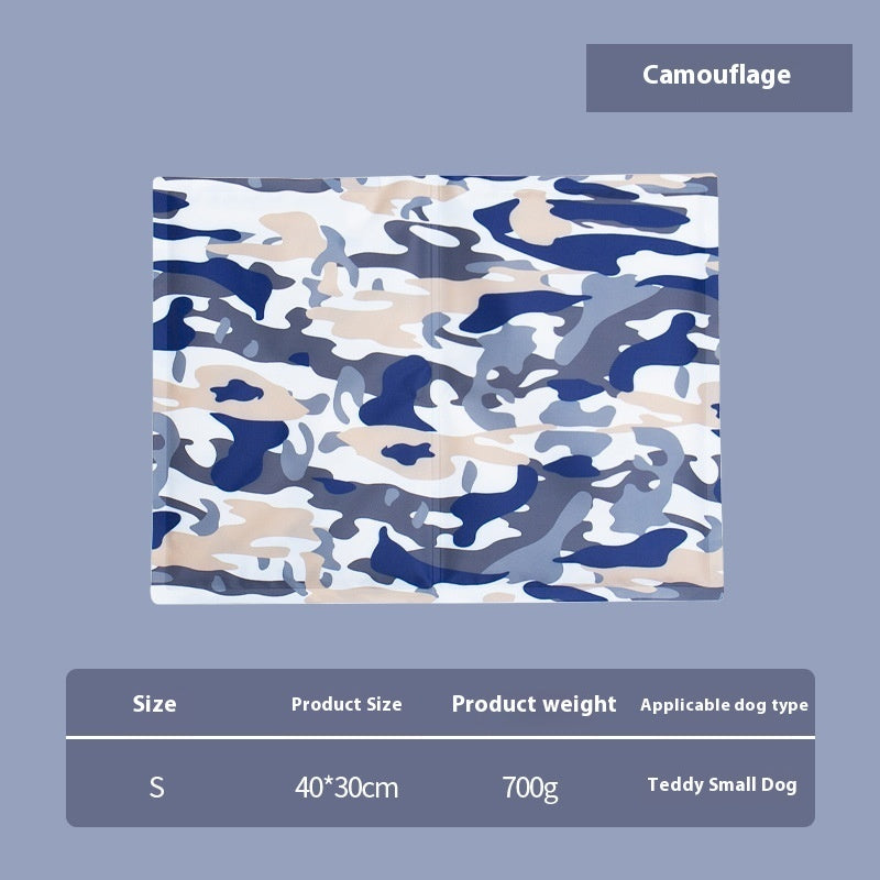 KFX-8969789 Multifunctional Cool Gel Pet Ice Mat for Heatstroke Prevention - Available in Sapphire Blue and Camouflage Sizes