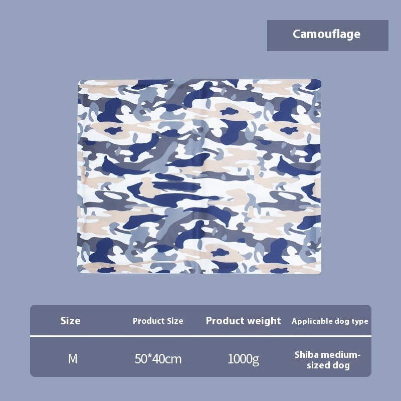 KFX-8969789 Multifunctional Cool Gel Pet Ice Mat for Heatstroke Prevention - Available in Sapphire Blue and Camouflage Sizes