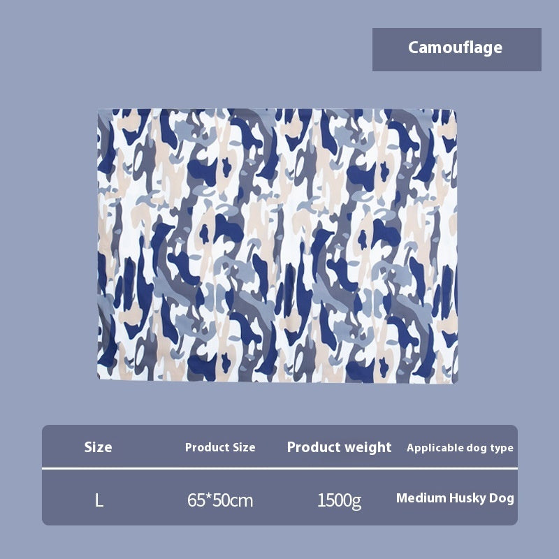 KFX-8969789 Multifunctional Cool Gel Pet Ice Mat for Heatstroke Prevention - Available in Sapphire Blue and Camouflage Sizes