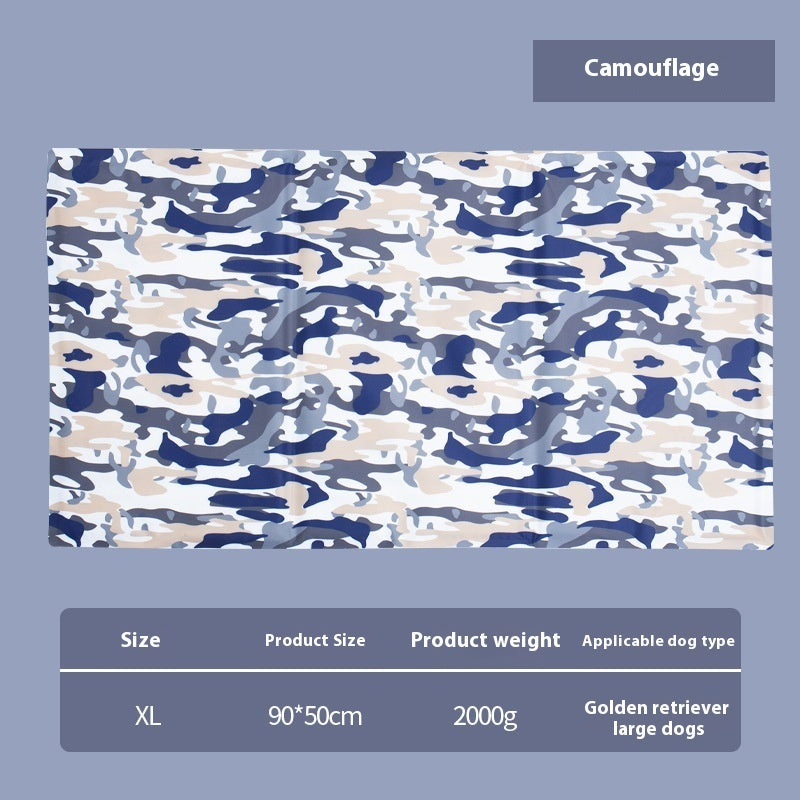 KFX-8969789 Multifunctional Cool Gel Pet Ice Mat for Heatstroke Prevention - Available in Sapphire Blue and Camouflage Sizes