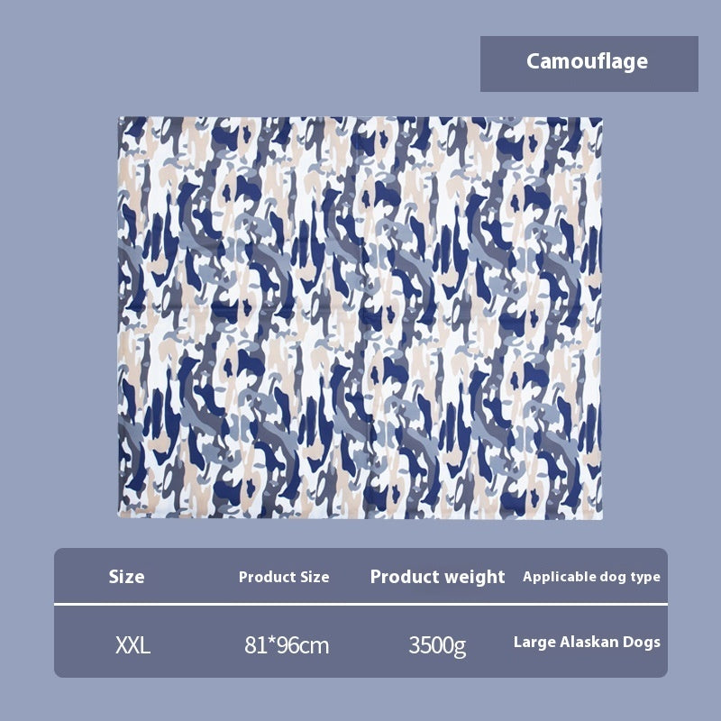 KFX-8969789 Multifunctional Cool Gel Pet Ice Mat for Heatstroke Prevention - Available in Sapphire Blue and Camouflage Sizes