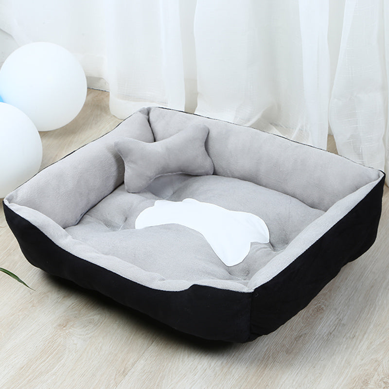 KFX-8971965 Large Dog Teddy Kennel - Cozy Cloth Bed in Grey and Brown, Multiple Sizes Available