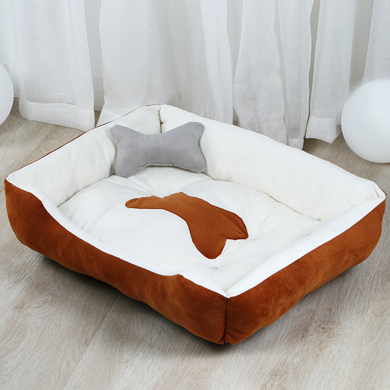 KFX-8971965 Large Dog Teddy Kennel - Cozy Cloth Bed in Grey and Brown, Multiple Sizes Available
