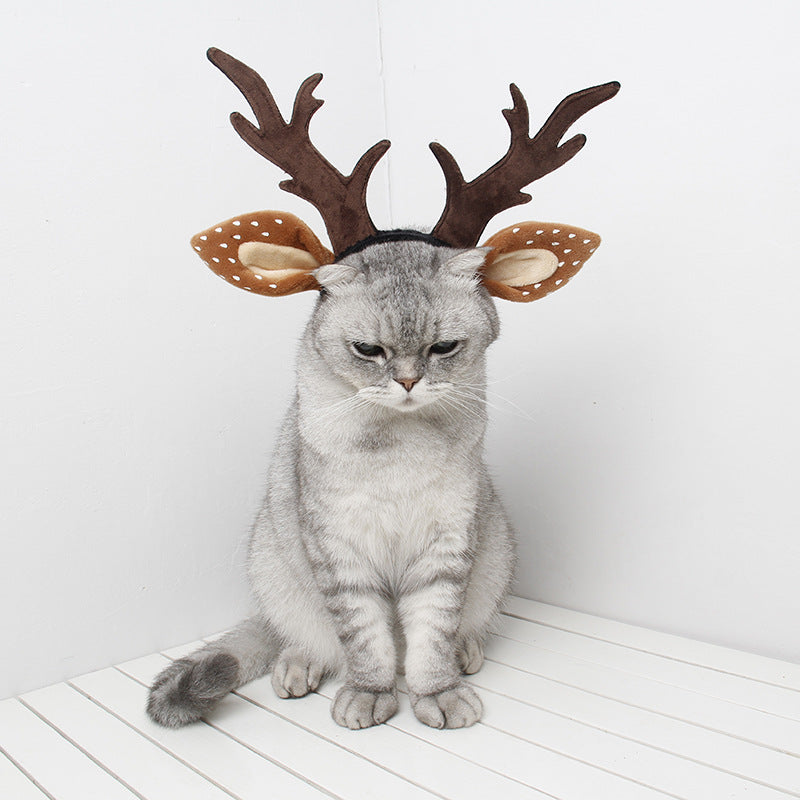 KFX-8972477 Brown Deer Antler Headband for Holiday Celebrations - Anti-Slip, Available in S, M, L
