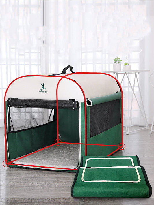 KFX-8972733 Breathable Composite Cloth Pet Tent - Anti-Mosquito Design in Green and Pink, Sizes S to XL