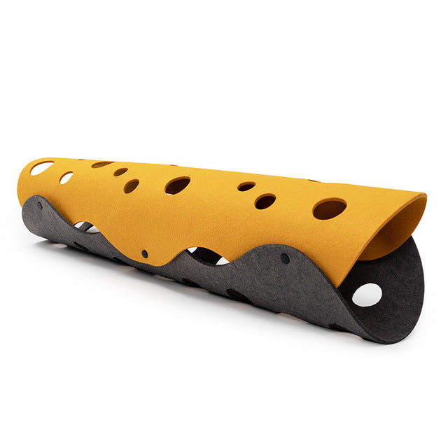 KFX-8972989 Folding Cat Tunnel with Soft Felt Material and Easy Assembly for Cats 93x22x22cm