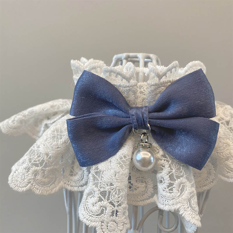 KFX-8975933 Elegant Cat Scarf with Bow and Bell – Various Color Options Available