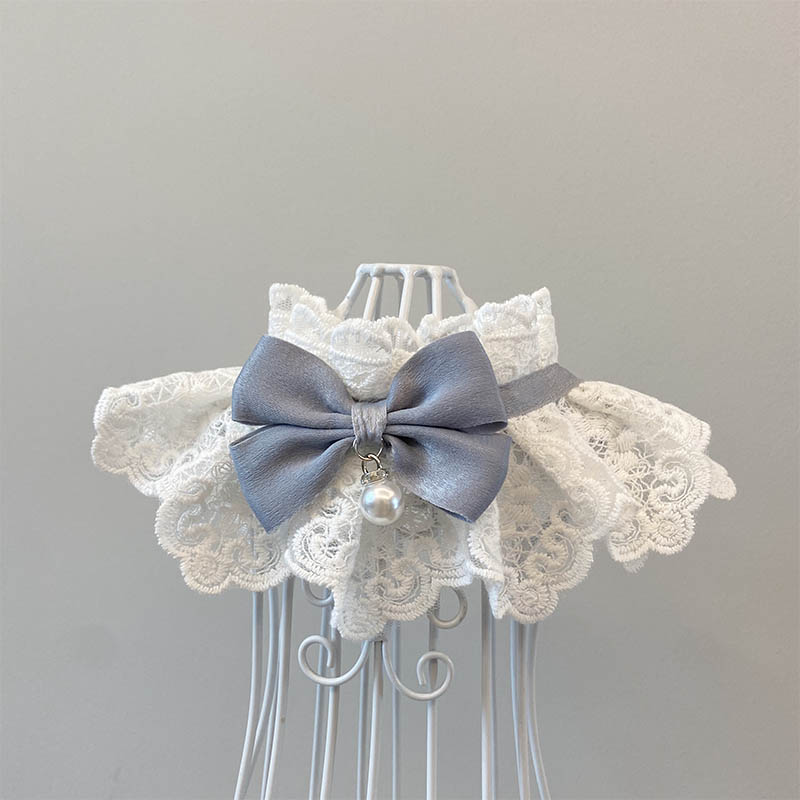 KFX-8975933 Elegant Cat Scarf with Bow and Bell – Various Color Options Available