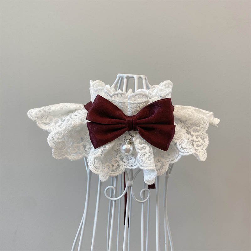 KFX-8975933 Elegant Cat Scarf with Bow and Bell – Various Color Options Available
