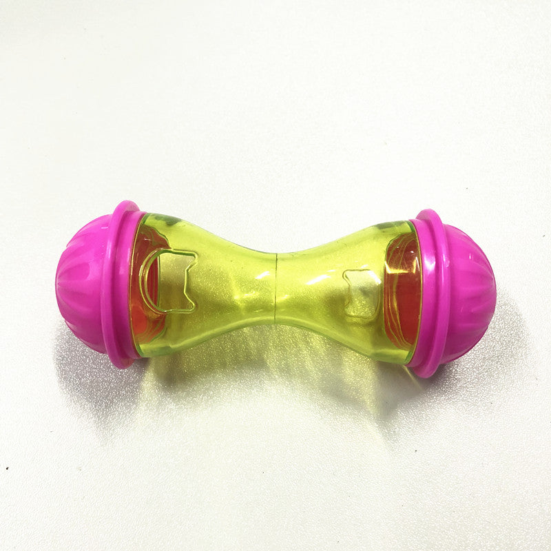 KFX-8977469 Cat Bone Food Leakage Device - Teasing Tumbler Toy for All Cat Breeds, 4.5cm High, 11cm Diameter, 42g, PC/ABS/Iron, Available in Purple, Blue, Pink