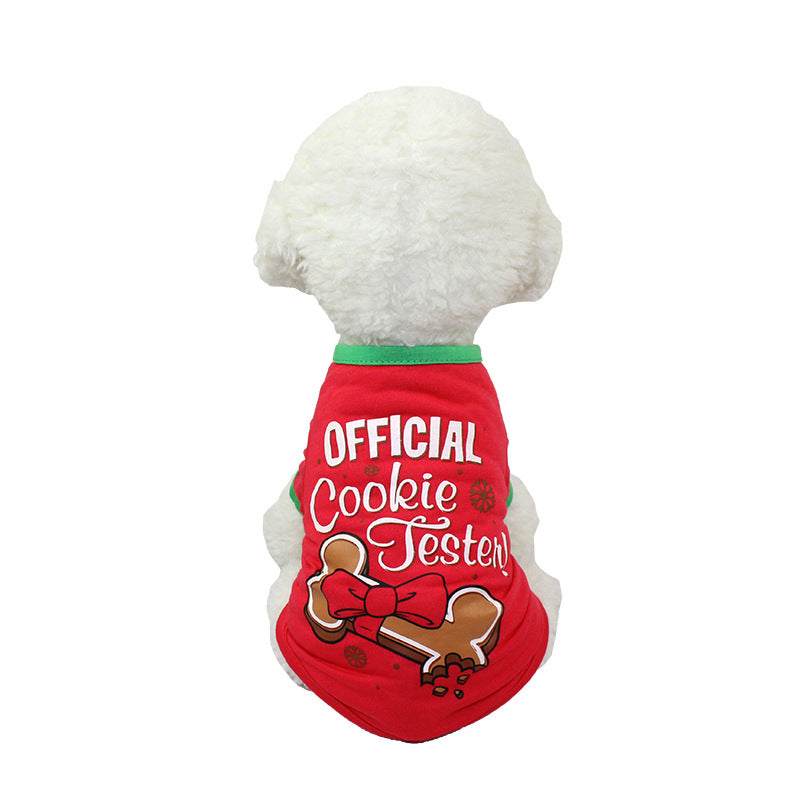 KFX-8977853 Cozy Christmas Teddy Clothes for Pets - Soft Polyester Cotton Attire