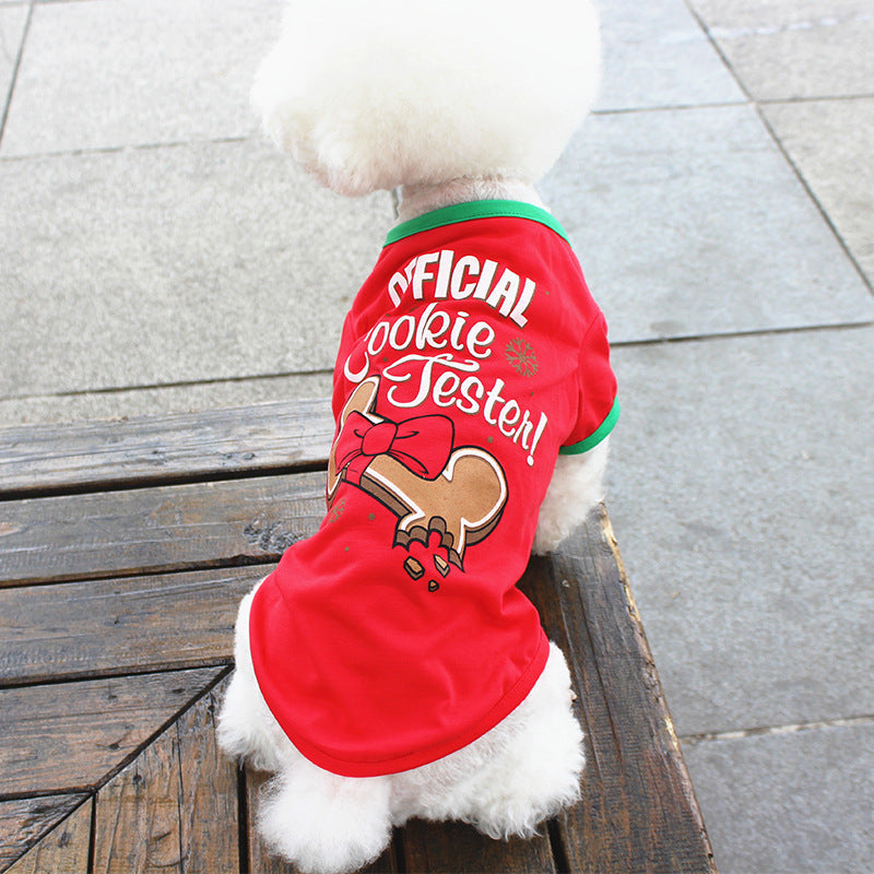 KFX-8977853 Cozy Christmas Teddy Clothes for Pets - Soft Polyester Cotton Attire