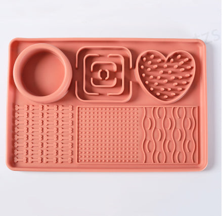 KFX-8979645 Silicone Dog Slow Food Mat - Square and Rectangular Design in Various Colors