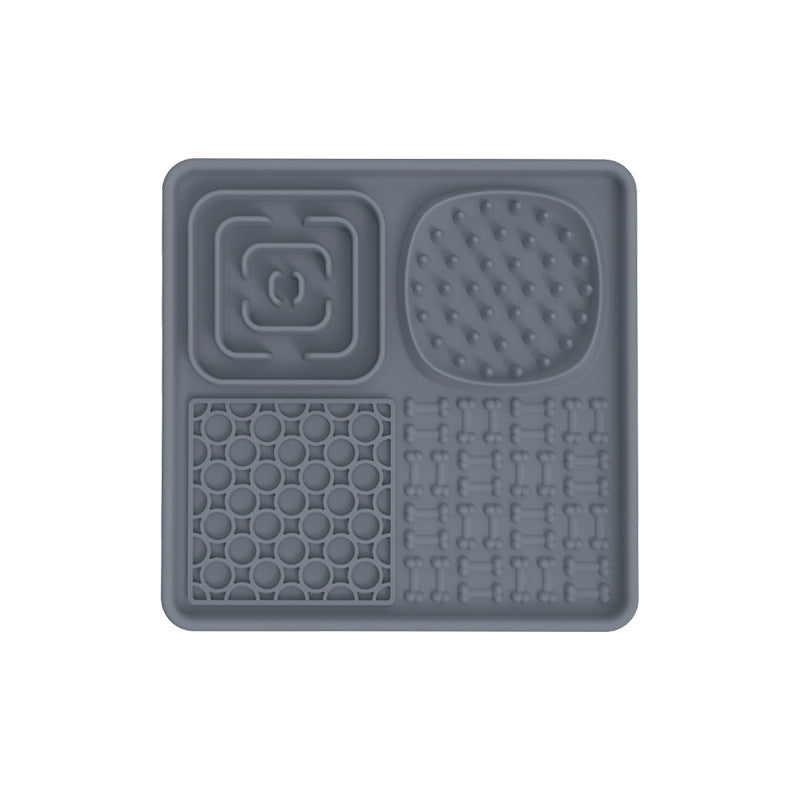 KFX-8979645 Silicone Dog Slow Food Mat - Square and Rectangular Design in Various Colors
