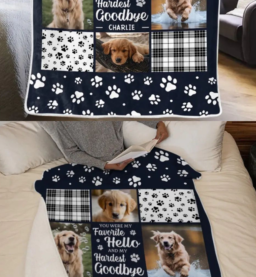 KFX-8980285 Super Soft Flannel Pet Dog Blanket - Creative Design, Perfect for Any Season, Multiple Sizes Available
