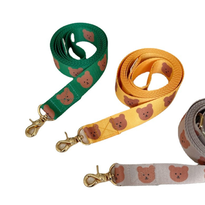 KFX-8983229 Soft and Durable Polyester Dog Traction Rope with Bear Design - 2M by 2.5cm