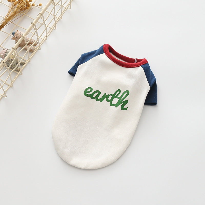 KFX-8984509 Stylish Dog Sweatshirt with Embroidery in Peace Red and Blue Sleeves