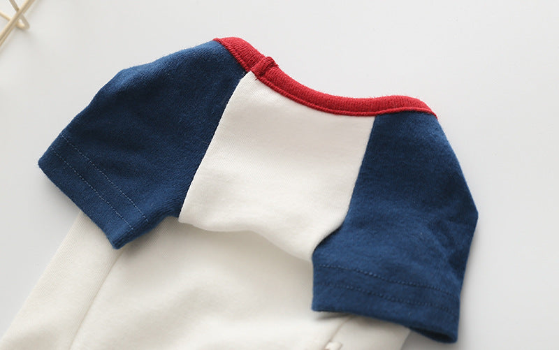 KFX-8984509 Stylish Dog Sweatshirt with Embroidery in Peace Red and Blue Sleeves