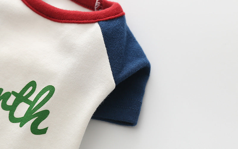 KFX-8984509 Stylish Dog Sweatshirt with Embroidery in Peace Red and Blue Sleeves