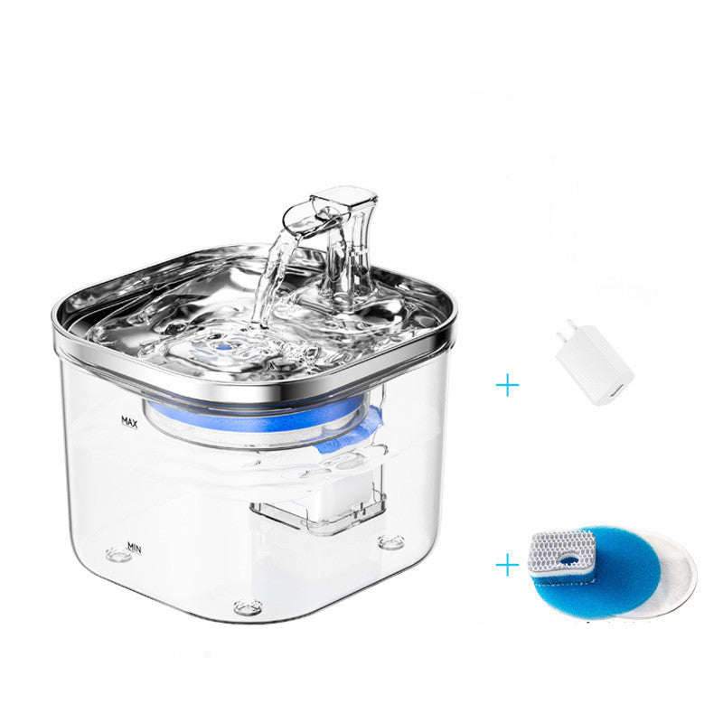 KFX-8985277 Automatic Stainless Steel Water Fountain for Dogs and Cats - 2L Capacity with Ultra-Quiet Pump