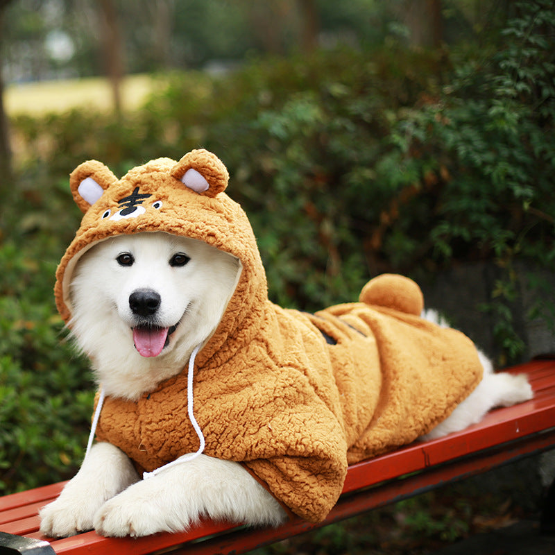 KFX-8987581 Cozy Thickened Winter Clothing for Medium and Large Dogs - Cute Tiger and Panda Styles