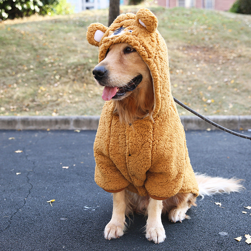 KFX-8987581 Cozy Thickened Winter Clothing for Medium and Large Dogs - Cute Tiger and Panda Styles